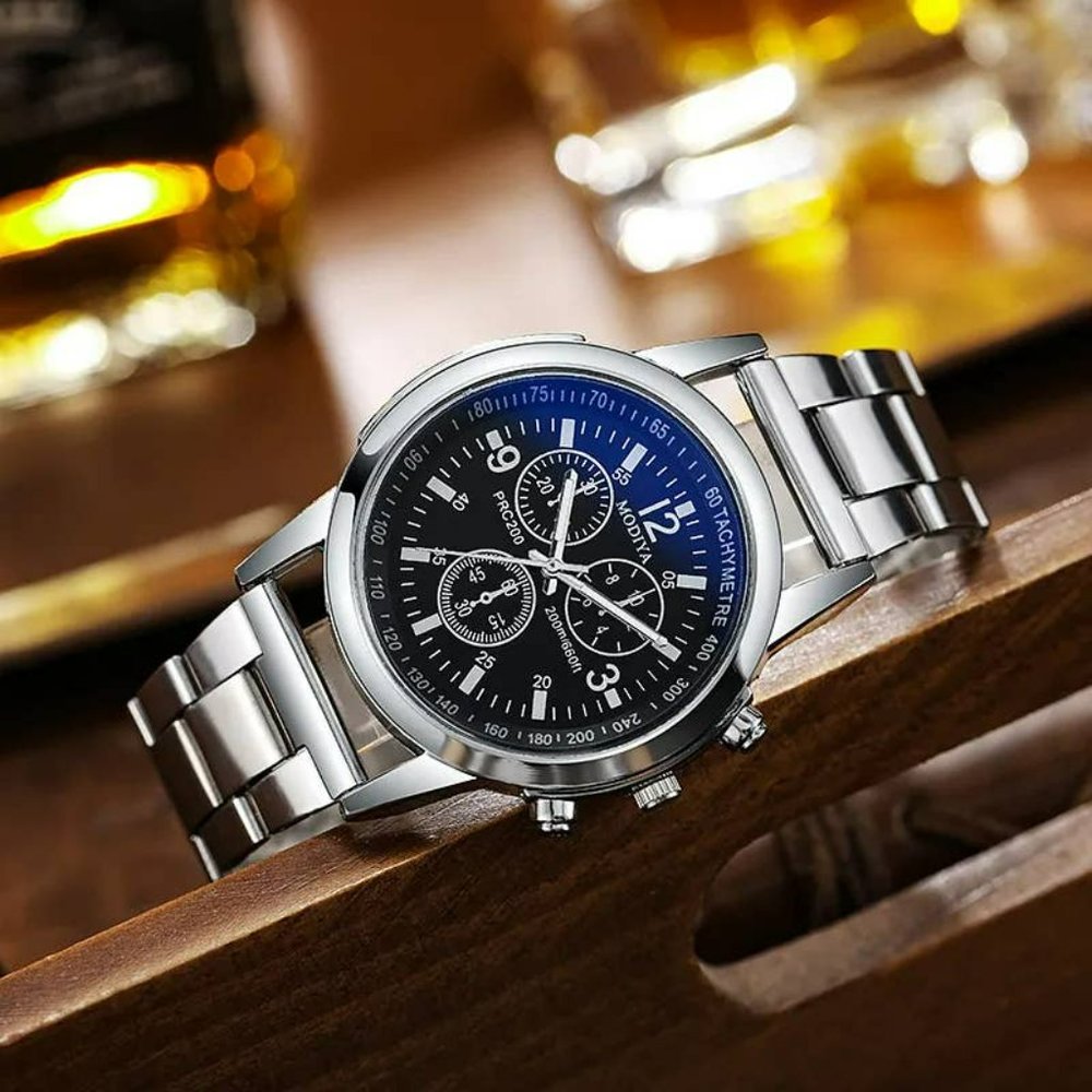 Business Men Quartz Watch - Black - Alloy Band - Picture 2 of 4